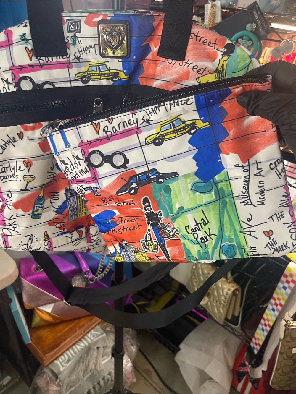 Brighton Multicolor City-Print Travel Tote - Picture 4 of 12